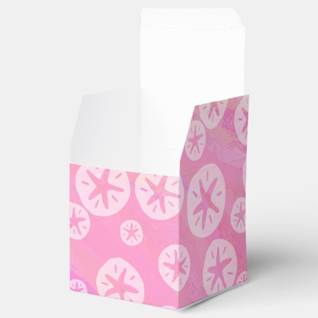 Sand Dollar White and pink Favour Box (Opened)