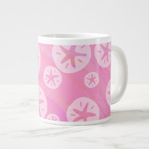 Sand Dollar White and pink Large Coffee Mug
