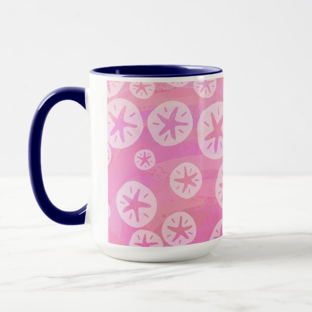 Sand Dollar White and pink Mug (Left)