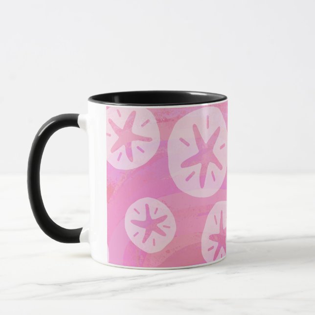 Sand Dollar White and pink Mug (Left)