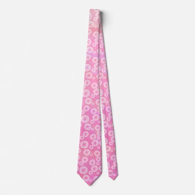 Sand Dollar White and pink Tie (Front)