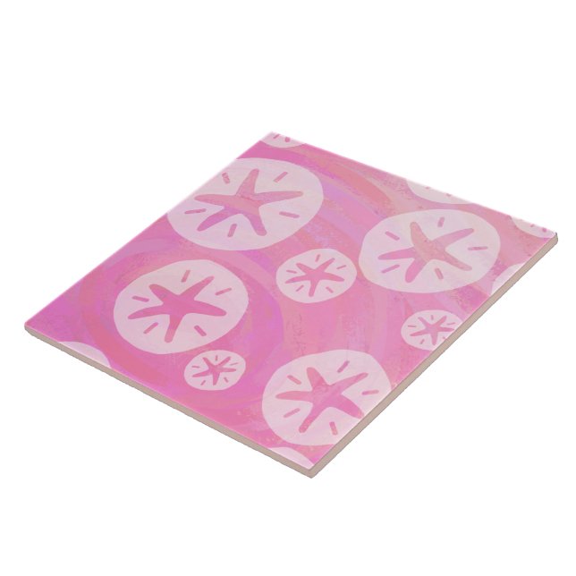 Sand Dollar White and pink Tile (Side)