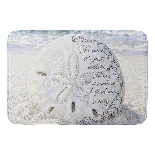 Sand Dollar with Inspirational Quote Bath Mat (Front)