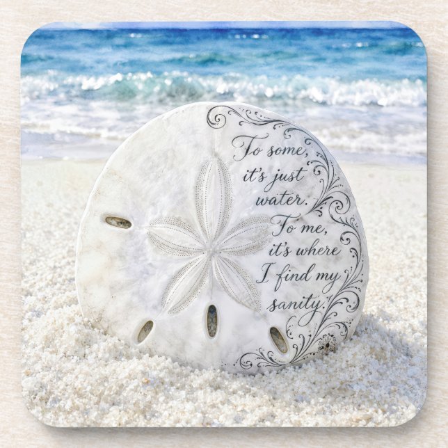 Sand Dollar with Inspirational Quote Coaster (Front)