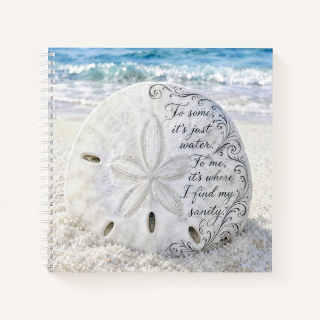 Sand Dollar with Inspirational Quote Notebook (Front)