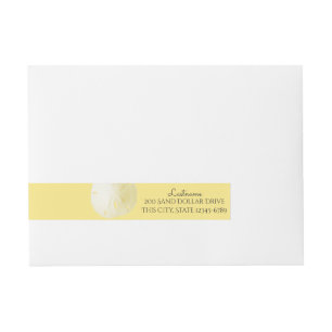 Sand Dollar Yellow Beach Wraparound Address Label
