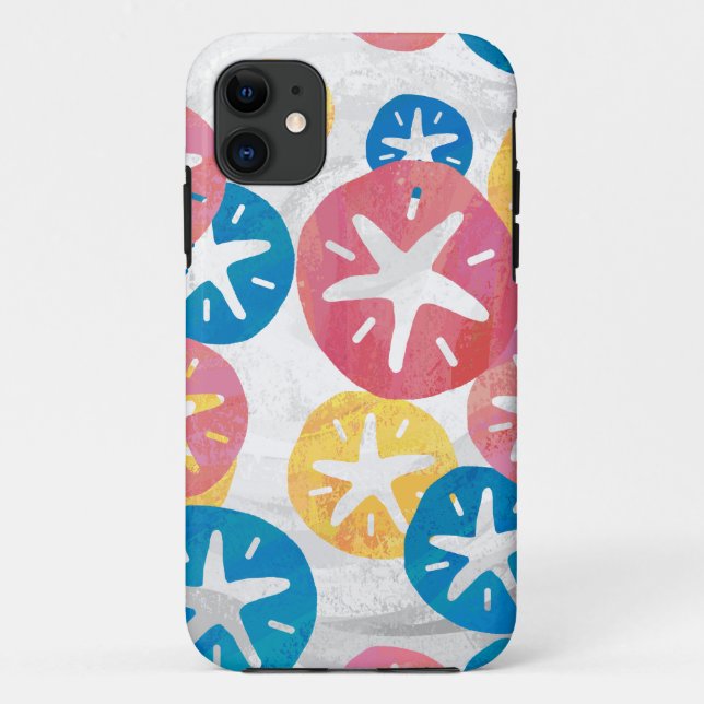 Sand Dollar Yellow Red Blue Pattern Case-Mate iPhone Case (Back)