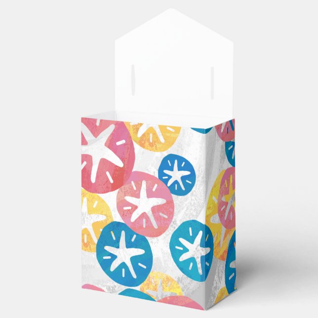 Sand Dollar Yellow Red Blue Pattern Favour Box (Opened)