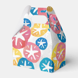 Sand Dollar Yellow Red Blue Pattern Favour Box