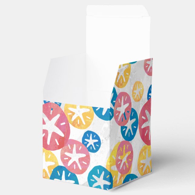 Sand Dollar Yellow Red Blue Pattern Favour Box (Opened)