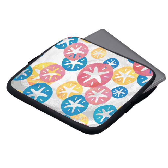 Sand Dollar Yellow Red Blue Pattern Laptop Sleeve (Front Top)