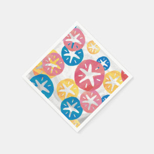 Sand Dollar Yellow Red Blue Pattern Napkin