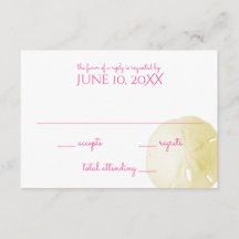 Sand Dollar Yellow Wedding RSVP