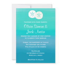 Sand Dollars Beach Ocean Wedding Invitation