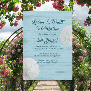 Sand Dollars Wedding Anniversary Party Invitation