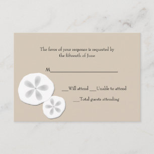 Sand Dollars Wedding Response Card