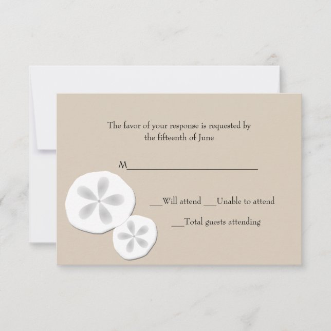 Sand Dollars Wedding Response Card (Front)