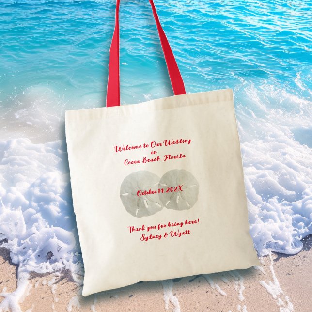 Sand Dollars Wedding Welcome Double Sided Tote Bag (Creator Uploaded)