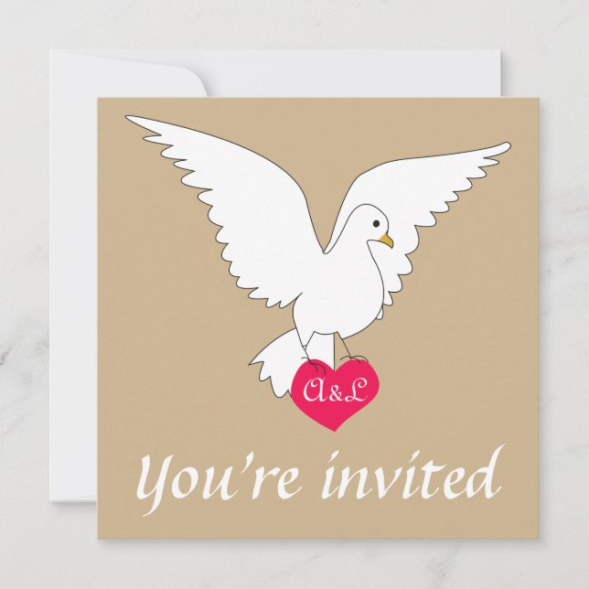 Sand Dove Wedding Invitation (Front)