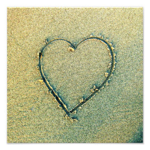 Sand Drawing Heart Photo