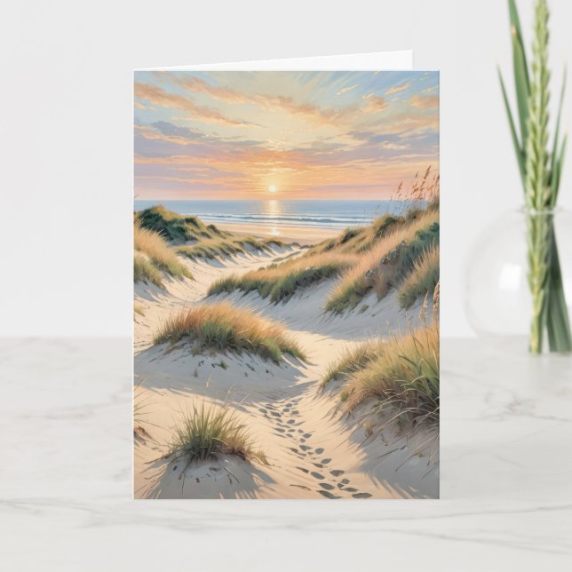 Sand Dune Footprints Sympathy Card (Front)