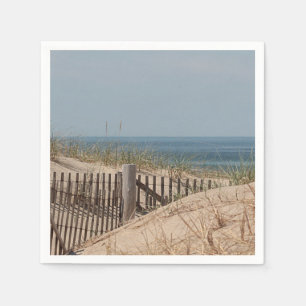 Sand dunes and beach fence napkin