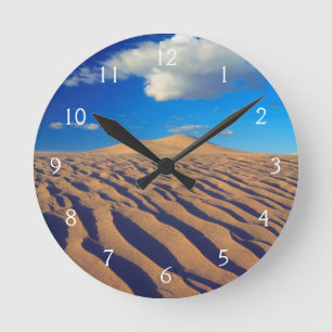 Sand Dunes and Clouds Round Clock