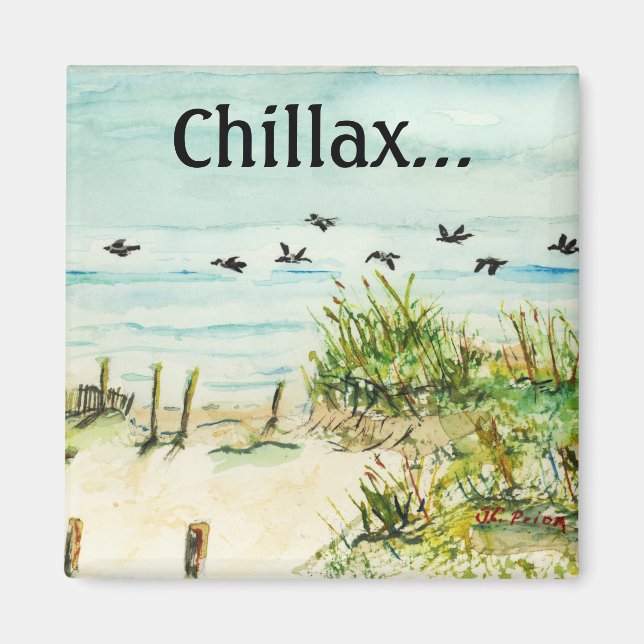 Sand Dunes and Seagulls Outer Banks North Carolina Magnet (Front)