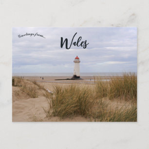Sand Dunes and Talacre Lighthouse Wales Postcard