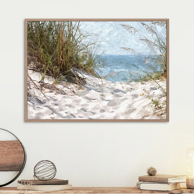 Sand Dunes Beach Ocean Watercolor Art Painting Poster (Creator Uploaded)