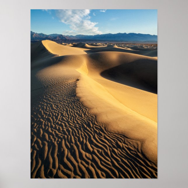 Sand dunes in Death Valley, CA Poster (Front)