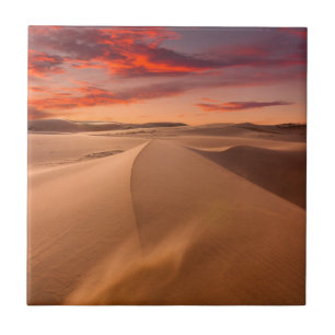 Sand Dunes in the Desert at Sunset Tile