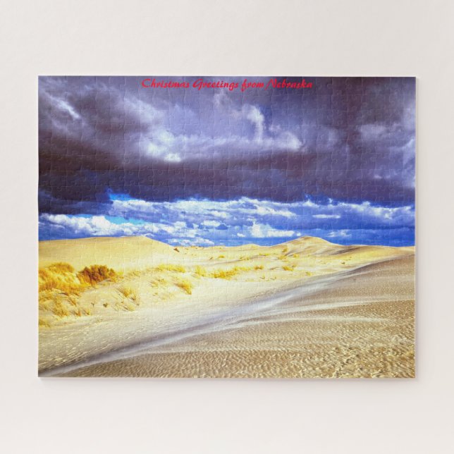Sand Dunes Nebraska.Christmas Greetings Jigsaw Puzzle (Horizontal)