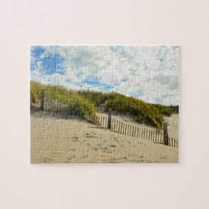 Sand dunes with wooden fence jigsaw puzzle