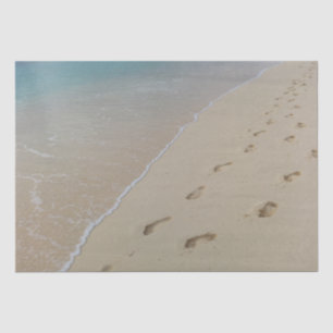 Sand Footprints Ocean Background Decoupage Tissue Paper