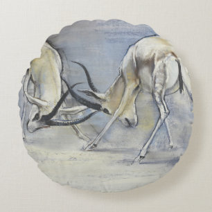 Sand Gazelles 2009 3 Round Cushion