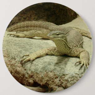 Sand goanna 6 cm round badge