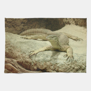 Sand goanna tea towel