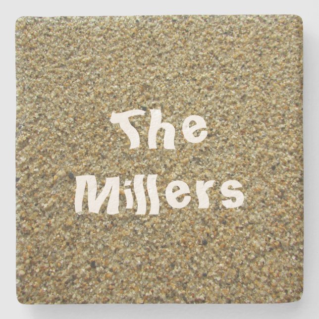 Sand Grains Pacific Ocean Coast Beach House Stone Coaster (Front)