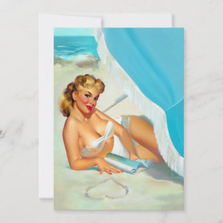 Sand heart pin up invitation