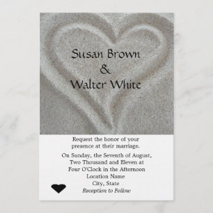 Sand Heart Wedding Invitation