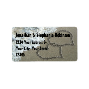 Sand Hearts Beach Address Label