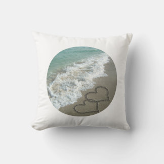 Sand Hearts on the Beach Cushion