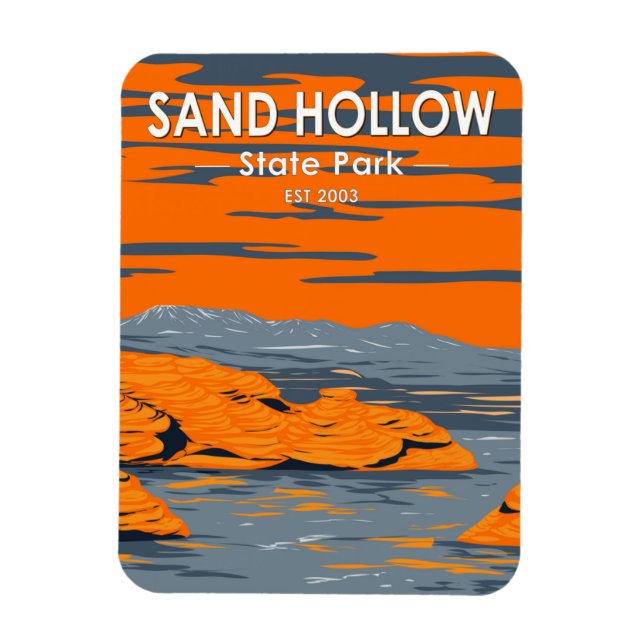 Sand Hollow State Park Utah Vintage  Magnet (Vertical)