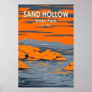Sand Hollow State Park Utah Vintage Poster