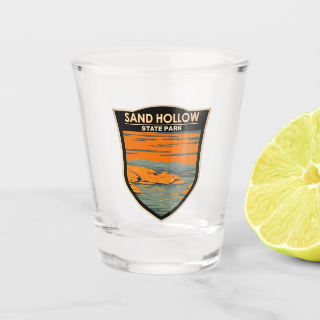 Sand Hollow State Park Utah Vintage  Shot Glass (Front)