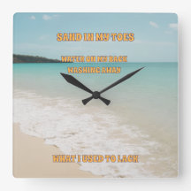 Sand I My Toes Water On My Back Poetic Beach Clock
