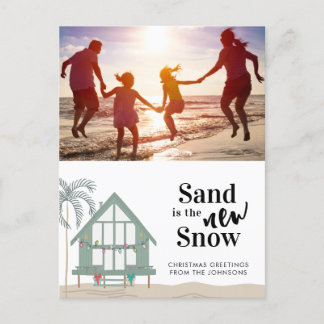 Sand is the New Snow Photo Christmas Holiday Postcard