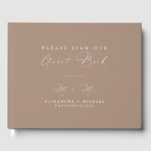 Sand & Ivory Elegant Minimal Wedding Guestbook
