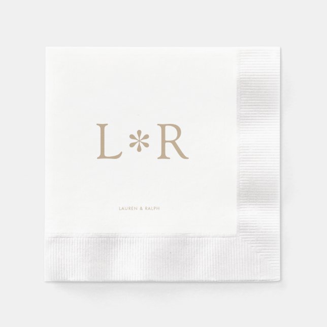 Sand & Ivory | Stylish Modern  Napkin (Front)